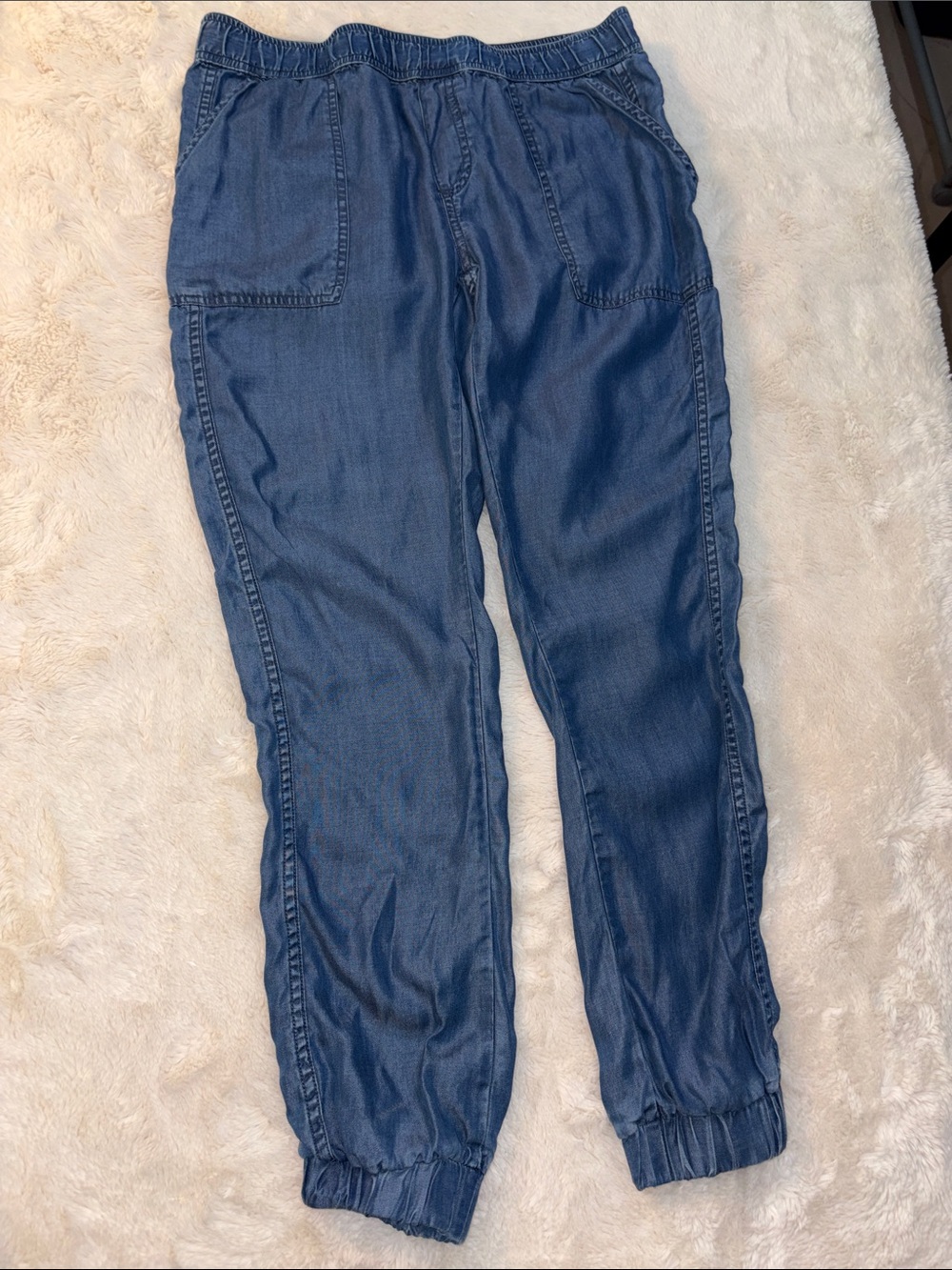 Prana Blue Denim-Look Jogger Track Pants